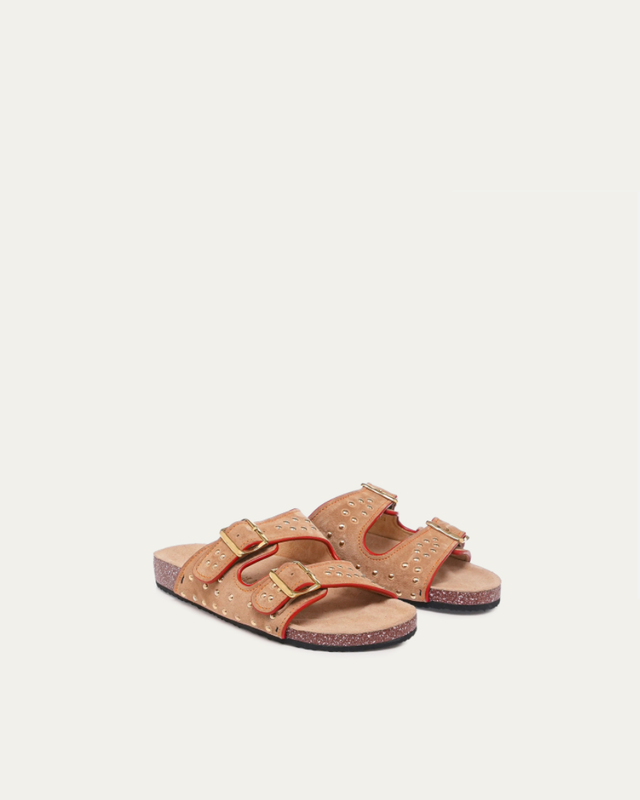Claris Virot - Off White Suede Odette Sandals