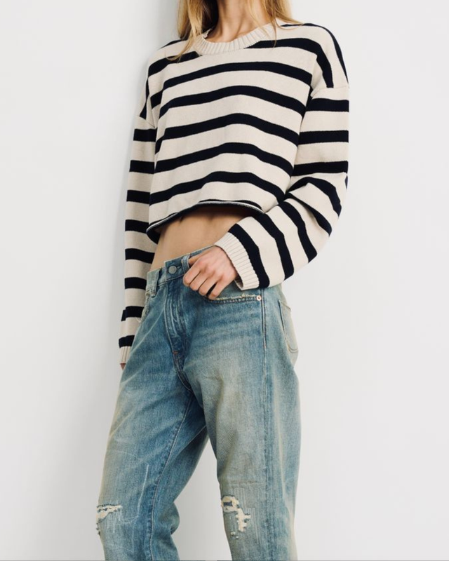 Denimist - Cropped Stripe Sweater