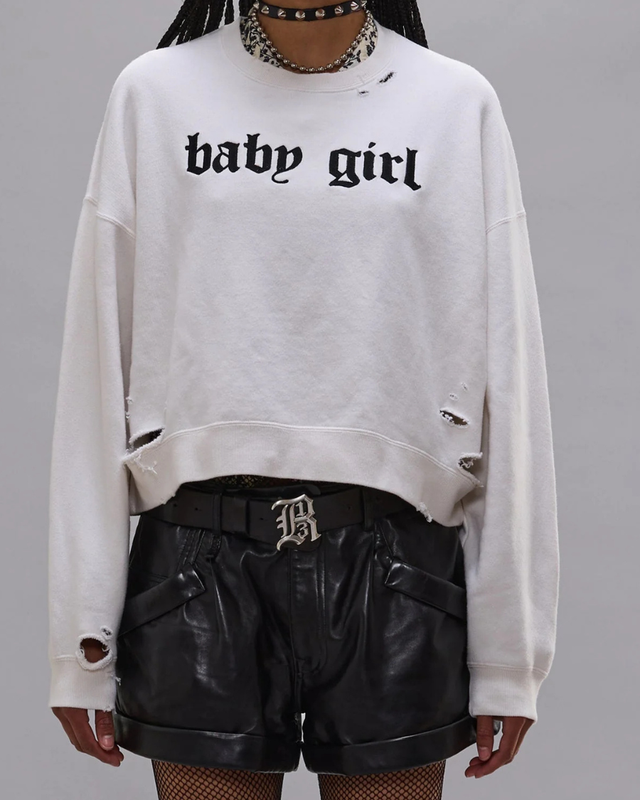 R13 - Baby Girl Cropped Crewneck