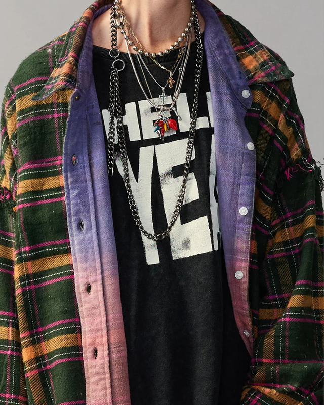 R13 - Reversible Shredded Seam Drop Neck Shirt