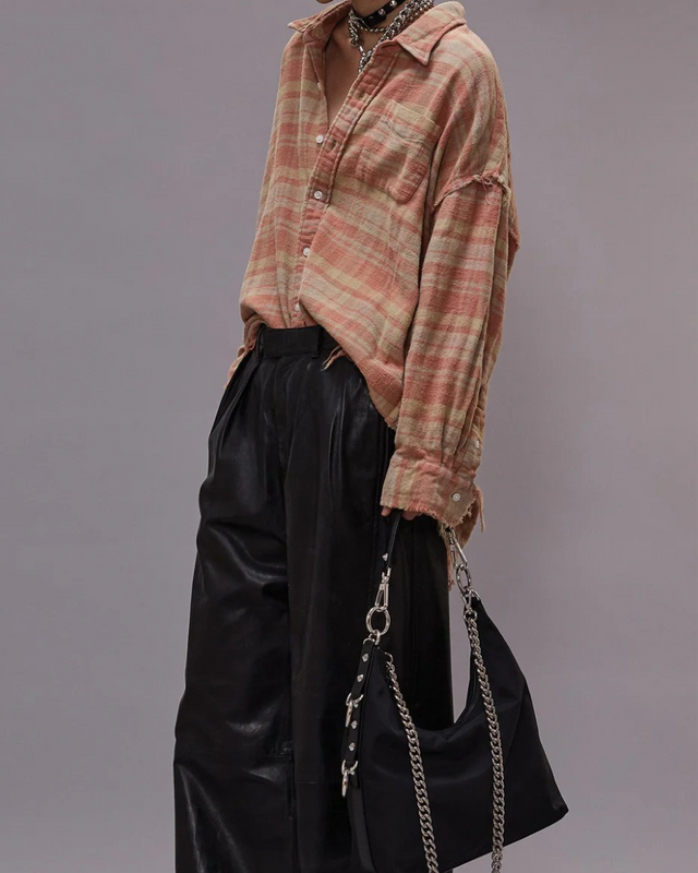 R13 - Shredded Seam Drop Neck Shirt