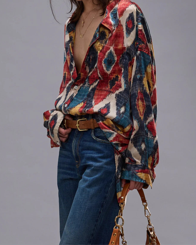 R13 - Shredded Seam Drop Neck Shirt