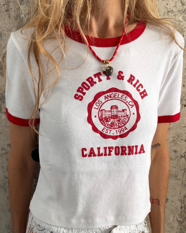 Sporty and Rich - California Emblem Soft Ringer Tee