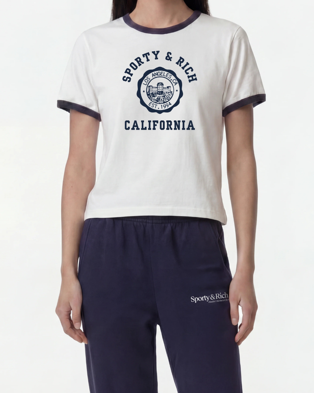 Sporty and Rich - California Emblem Soft Ringer Tee