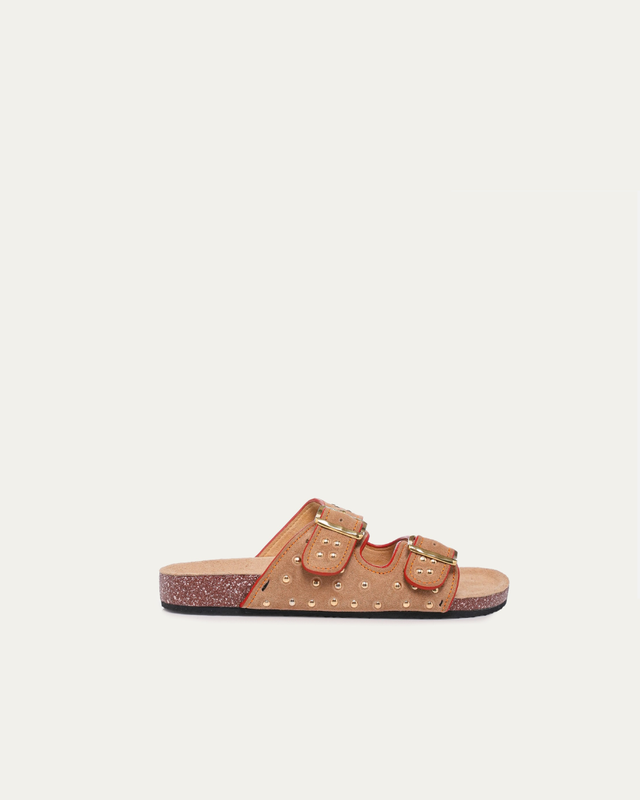 Claris Virot - Off White Suede Odette Sandals