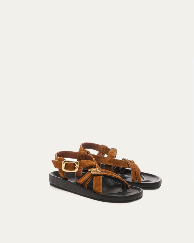 Claris Virot - Tobacco Leather Claudette Sandals