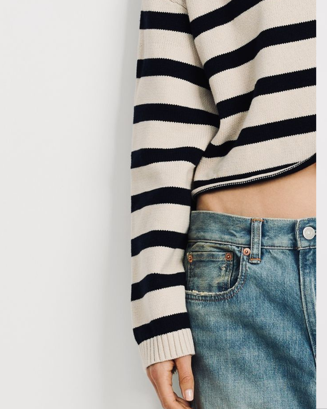 Denimist - Cropped Stripe Sweater