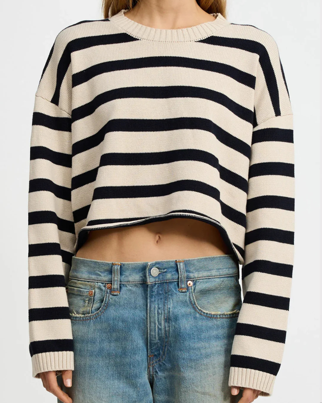 Denimist - Cropped Stripe Sweater