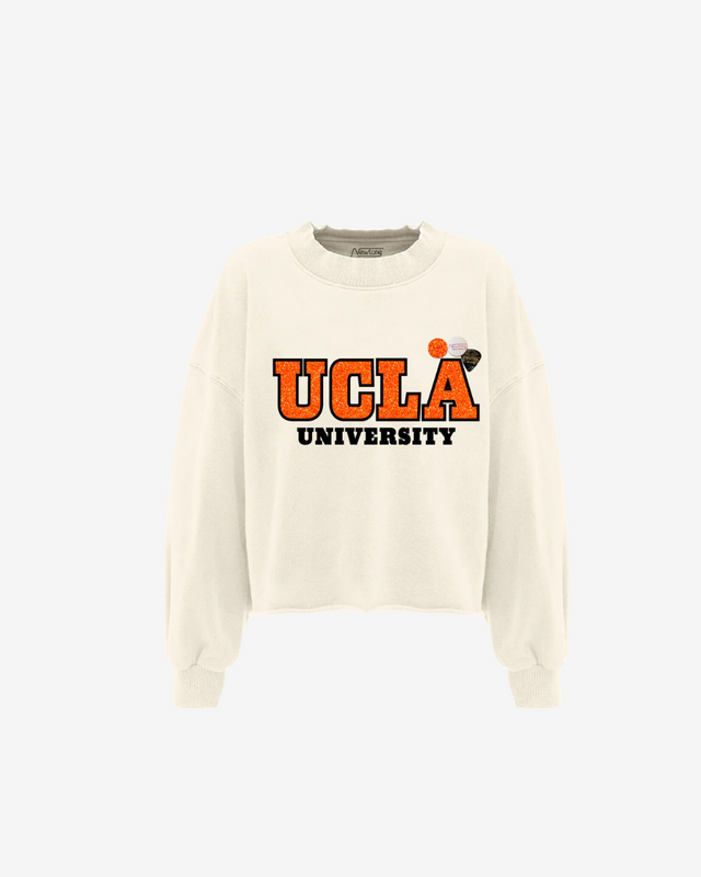 Newtone - Sweatshirt Crop Porter Havane "UNIVERSITY"