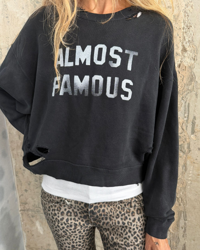 R13 - Almost Famous Cropped Crewneck