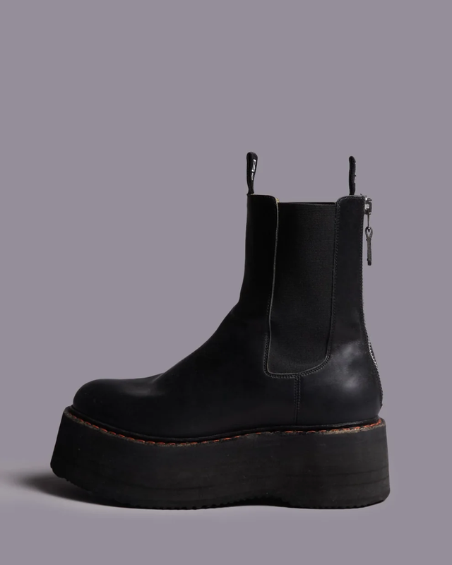 R13 - Black Double Stack Chelsea Boots
