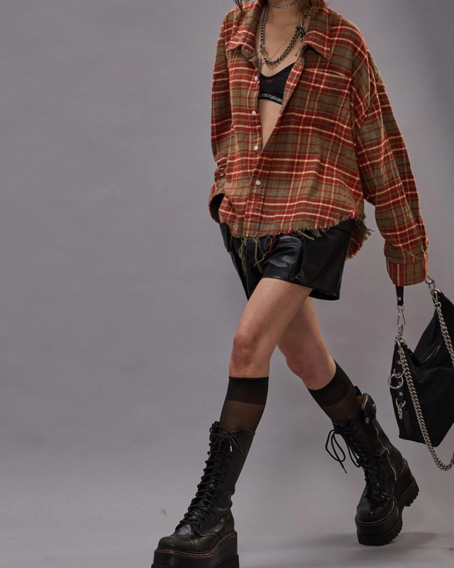 R13 - Drop Neck Cropped Shirt