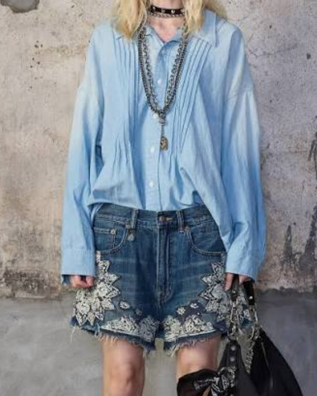 SALE 15% - R13 - Pintuck Drop Neck Shirt
