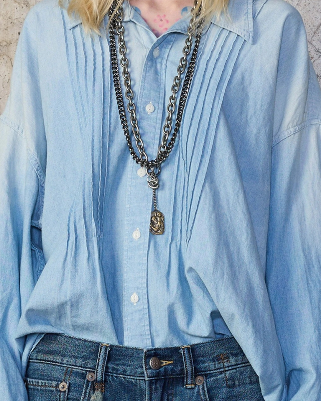 SALE 15% - R13 - Pintuck Drop Neck Shirt