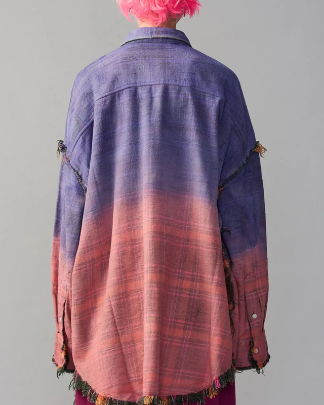 R13 - Reversible Shredded Seam Drop Neck Shirt