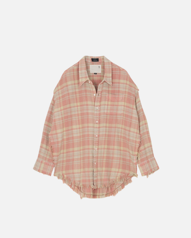 R13 - Shredded Seam Drop Neck Shirt