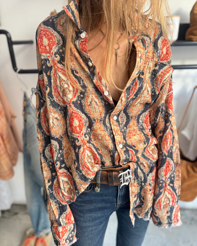 R13 - Shredded Seam Drop Neck Shirt