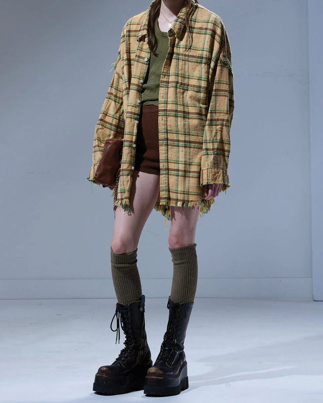 R13 - Shredded Seam Drop Neck Shirt