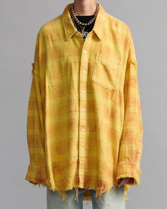 R13 - Shredded Seam Drop Neck Shirt