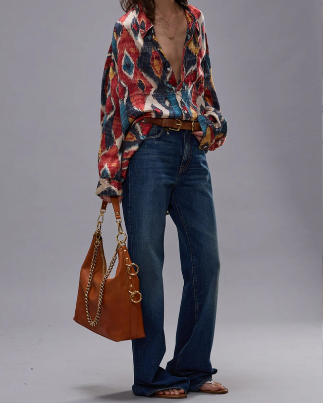 R13 - Shredded Seam Drop Neck Shirt