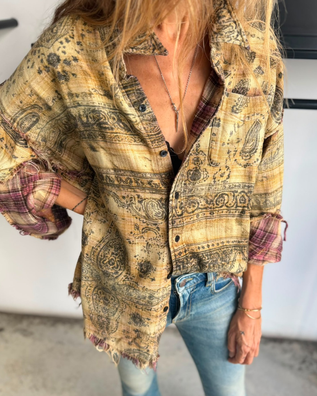 SALE 15% - R13 - Shredded Seam Drop Neck Shirt