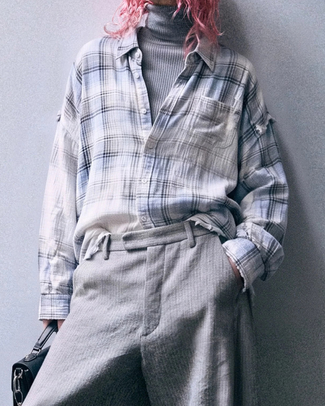 R13 - Shredded Seam Drop Neck Shirt