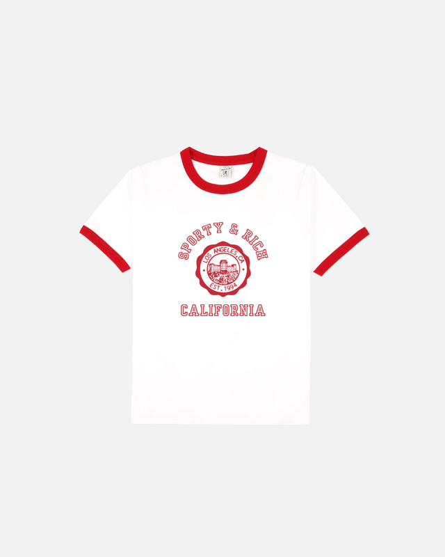 Sporty and Rich - California Emblem Soft Ringer Tee