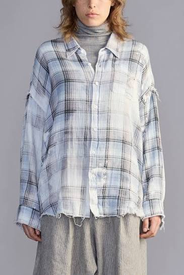 R13 - Shredded Seam Drop Neck Shirt