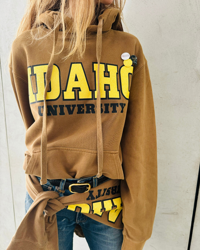 Newtone - Sweatshirt Crop Porter Havane "UNIVERSITY"