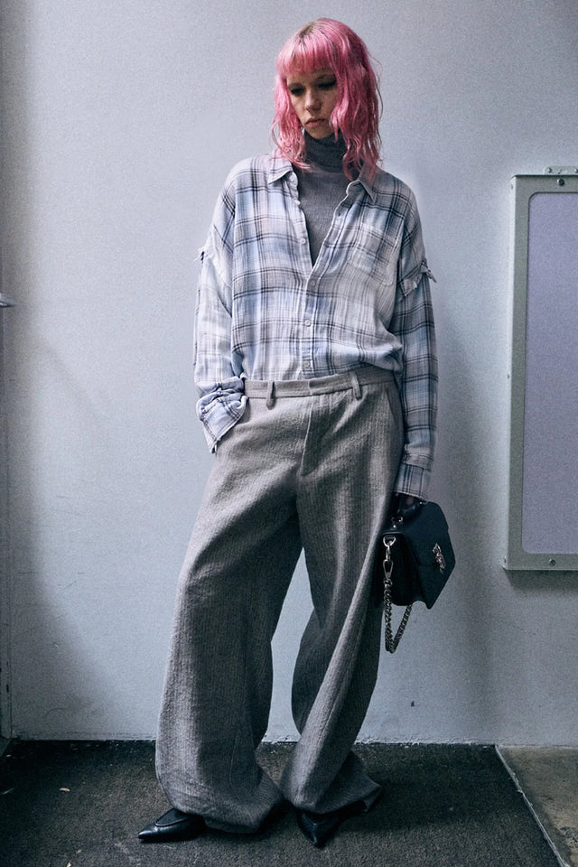 R13 - Shredded Seam Drop Neck Shirt