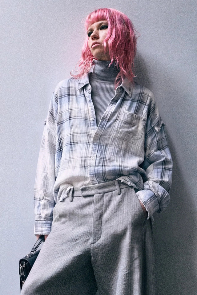 R13 - Shredded Seam Drop Neck Shirt